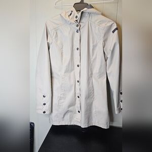 Avalanche Coat Womens Med Beige Hooded Softshell Weather Shield Water Resistant